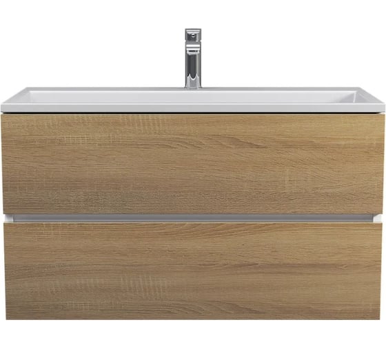Тумба под раковину для ванной Uperwood Barsa_90 см, подвесная, белая/дуб сонома 2937205251 1