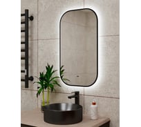 Зеркало Bauedge Bau Black Rand 40x70, с LED фоновой подсветкой, бесконтактным сенсором, черной окантовкой BBR4070