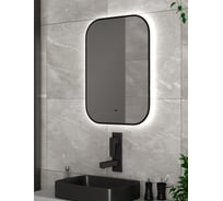 Зеркало Bauedge Bau Black Rand 50x70, с LED фоновой подсветкой, бесконтактным сенсором, черной окантовкой BBR5070