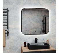 Зеркало Bauedge Bau Black Rand 80x70, с LED фоновой подсветкой, бесконтактным сенсором, черной окантовкой BBR8070