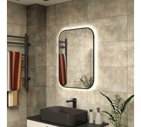 Зеркало Bauedge Bau Black Rand 60x80, с LED фоновой подсветкой, бесконтактным сенсором, черной окантовкой BBR6080