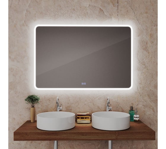 Зеркало Bauedge Bau Stil 100x70, LeD подсветка, сенсор, антипар, пластиковый защитный корпус BS10070.A
