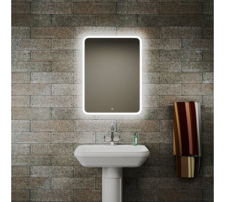 Зеркало Bauedge Bau Stil 60x80, сенсорная LED подсветка, пластиковый защитный корпус BS6080