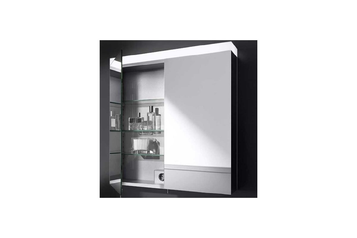 Шкаф зеркало 55 см в ванную комнату с подсветкой