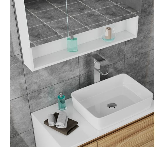 Шкаф-зеркало для ванной Bauedge Bau Dream 80, белый BD0080Z