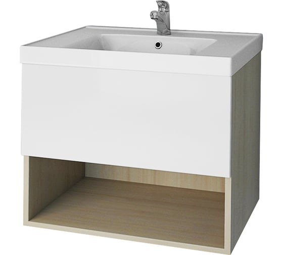 Тумба Dreja eco Perfecto 60, дуб/белый лак, 1 ящик 99.0801 1
