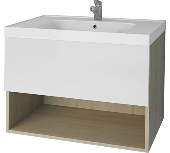 Тумба Dreja eco Perfecto 70, дуб/белый лак, 1 ящик 99.0802 1
