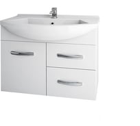 Тумба Dreja eco Alfa 90 NEW, белый лак, 2 ящика, 1 дверь 99.0308