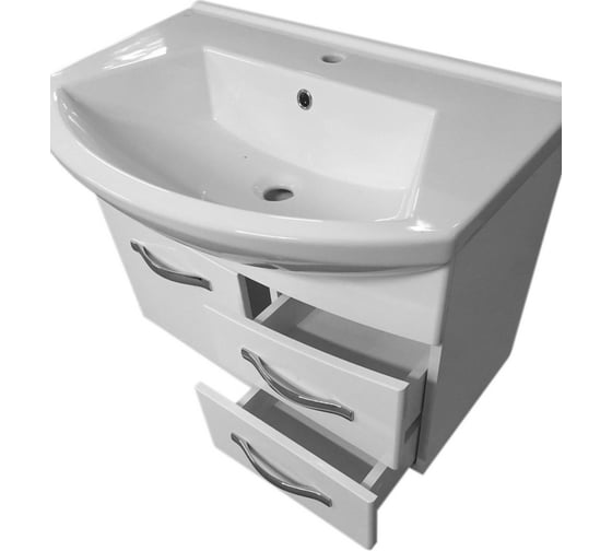 Тумба Dreja eco Alfa 90 NEW, белый лак, 2 ящика, 1 дверь 99.0308