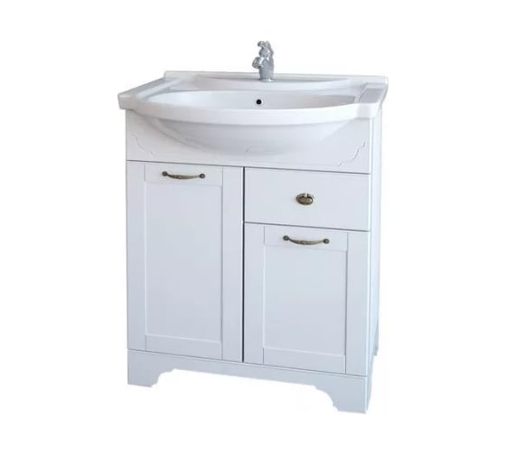 Тумба Dreja eco Antia 65Z, ящик, дверки, белый, 1 ящика, 2 двери 99.0435 1