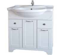 Тумба Dreja eco Antia 75, белый, 2 ящика, 3 двери 99.0436