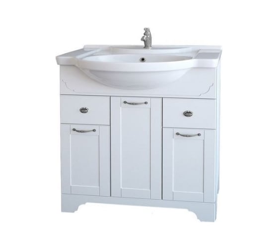 Тумба Dreja eco Antia 75, белый, 2 ящика, 3 двери 99.0436 1