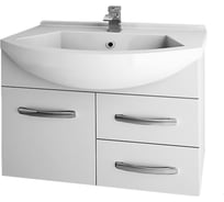 Тумба Dreja eco Alfa 75 NEW, белый лак, 2 ящика, 1 дверь 99.0307
