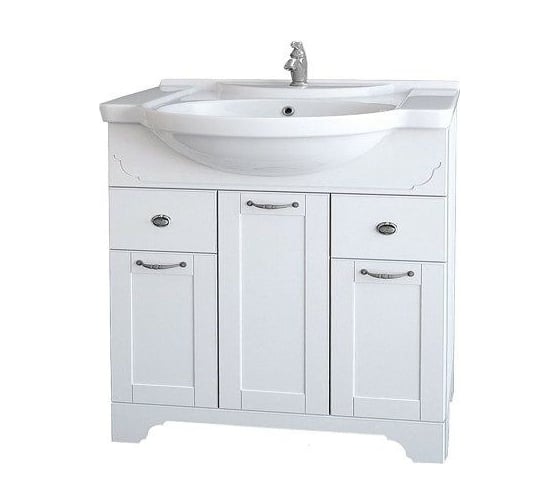 Тумба Dreja eco Antia 85, белый, 2 ящика, 3 двери 99.0437 1