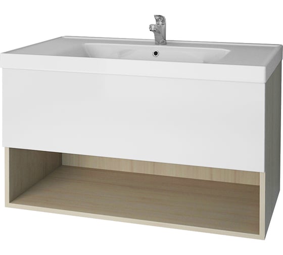 Тумба Dreja eco Perfecto 90, дуб /белый лак 1 ящик 99.0803