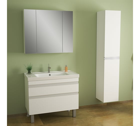 Пенал Dreja eco Grace 35 универсальный, белый лак, 2 дверки 99.0907
