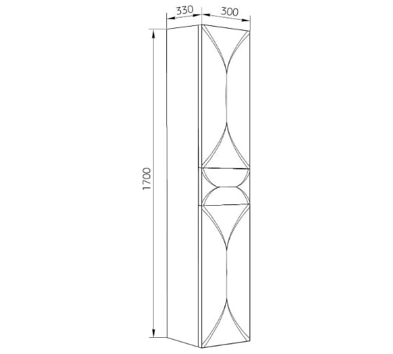 Пенал Marka One Elegant 30П 2 дверцы, 1 внутренний ящик, Vanilla, L У73551