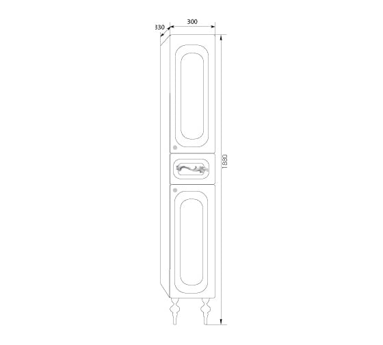 Пенал Marka One Cheri 30Н 2 двери 1 выдвижной ящик Cappuccino R У69414