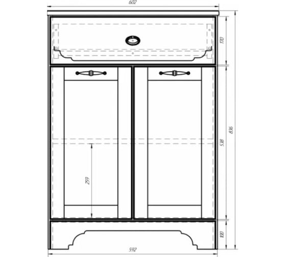 Комод Dreja eco Antia 60, капучино,1 ящика, 2 двери 99.0416
