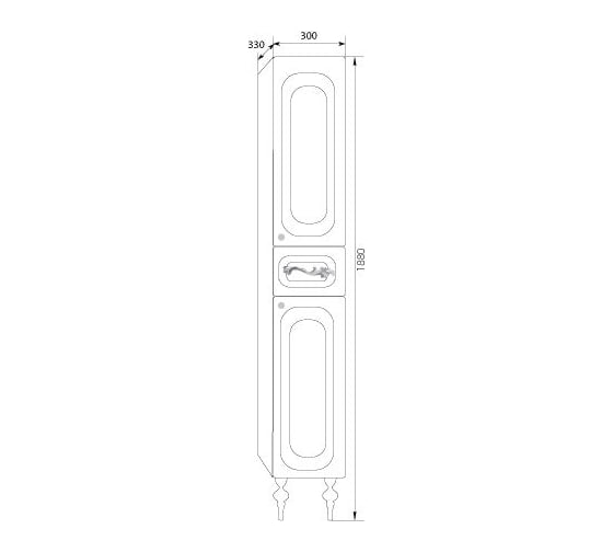 Пенал Marka One Cheri 30Н 2 двери 1 выдвижной ящик  White R У69416