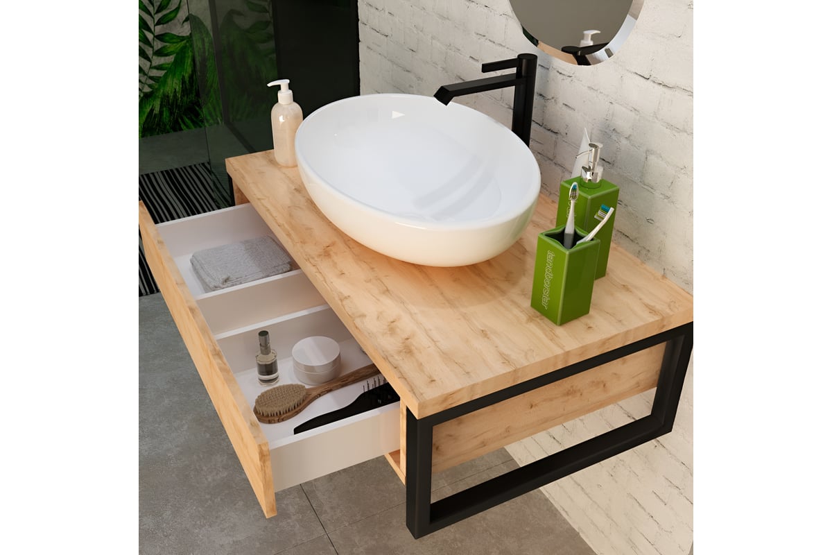 Тумба под раковину в ванную 1Marka GRUNGE LOFT 80 см прямоугольная ...