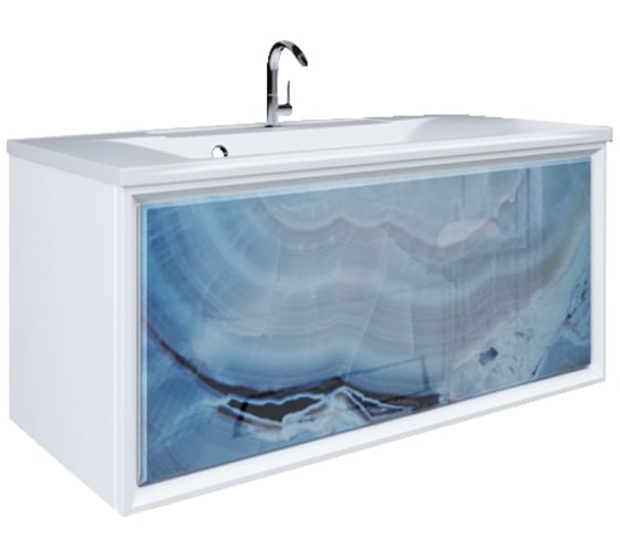Тумба Marka One Seattle 90П 1 выдвижной ящик, Blue marble У72808