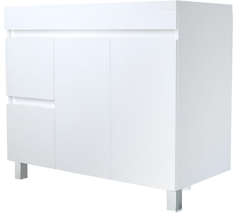 Тумба под раковину в ванную 1Marka Cube 100 см напольная Белый глянец У79527