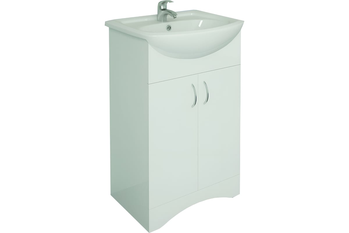 Тумба под раковину в ванную 1Marka Уют 50 см напольная, Белая У22938 ...