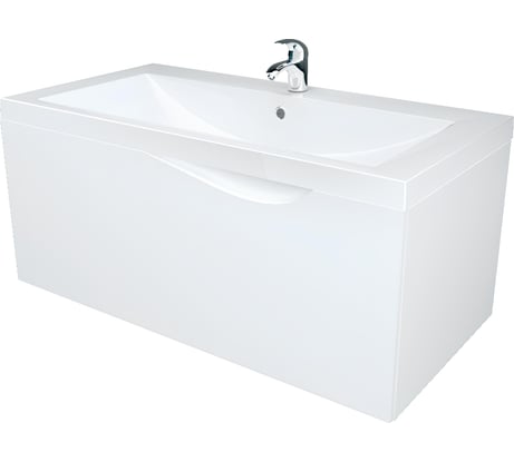 Тумба под раковину в ванную 1Marka Этюд 75 см. подвесная, Белый глянец У57583