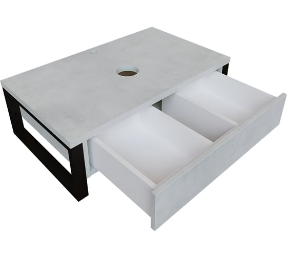 Тумба 1Marka GRUNGE LOFT 100П 1 выдвигающийся ящик Бетон светлый У85853