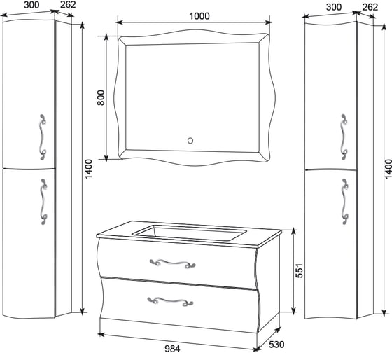Зеркало с подогревом Aima Amethyst 80x100 Light У51944
