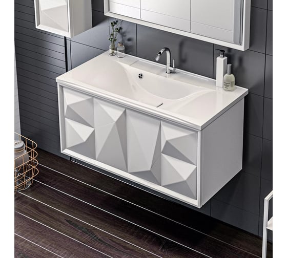 Тумба Marka One Romb 90П 1 выдвижной ящик White У67847