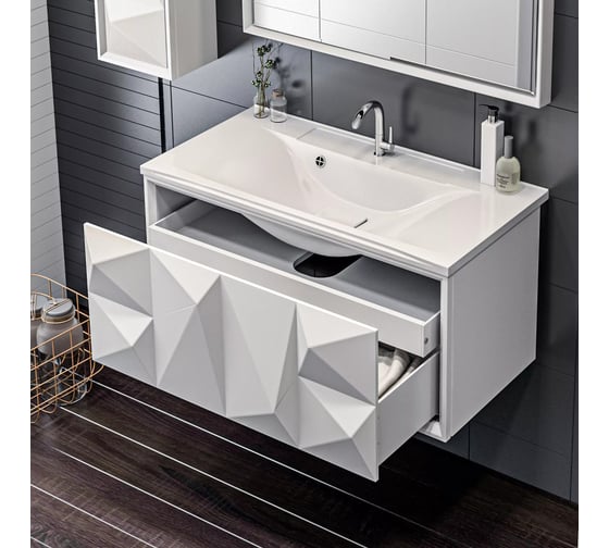 Тумба Marka One Romb 90П 1 выдвижной ящик White У67847