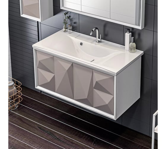 Тумба Marka One Romb 90П 1 выдвижной ящик Cappuccino У67845