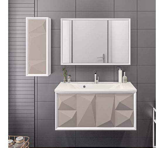 Тумба Marka One Romb 90П 1 выдвижной ящик Cappuccino У67845