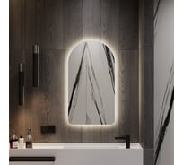 Зеркало арка безрамное GENGLASS ARKELO NF LED S, контурная нейтральная подсветка с проводом, GGL-04-S-4000-1
