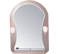 Комбинированное зеркало Potato с одной полочкой и двумя светильниками, бронза 60x80 P740-1