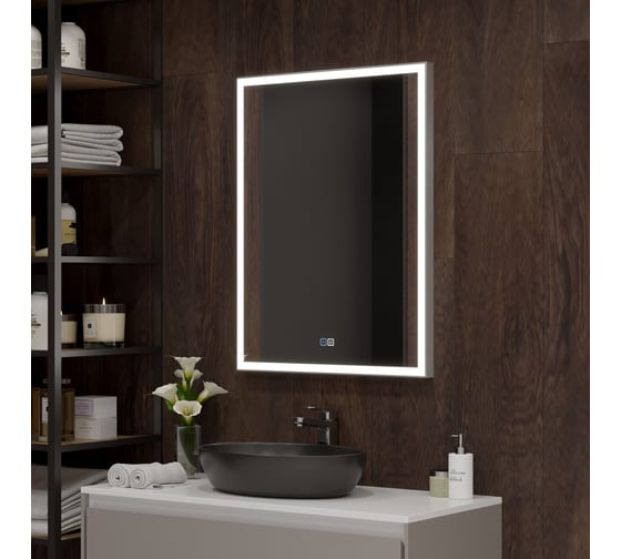 Зеркало Misty веритате 600x800 led, с сенсором на зеркале, холодная подсветка, с подогревом ВЕР-02-60/80-14