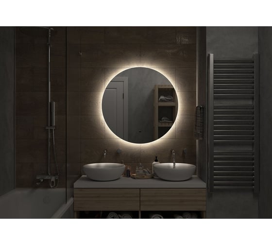 Зеркало Misty аламак d800 led, ореол с бесконт.сенсором, холод.подсветка с подогревом АЛА-02-800-14