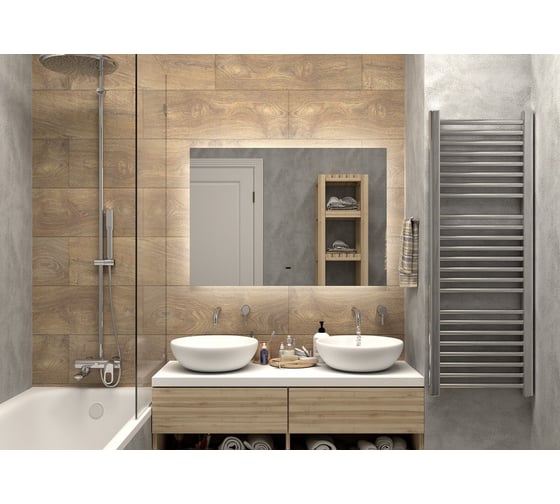 Зеркало Misty нембус 1000x700 led, с бесконтактным сенсором, холод.подсветка с подогревом НЕМ-02-100/70-14