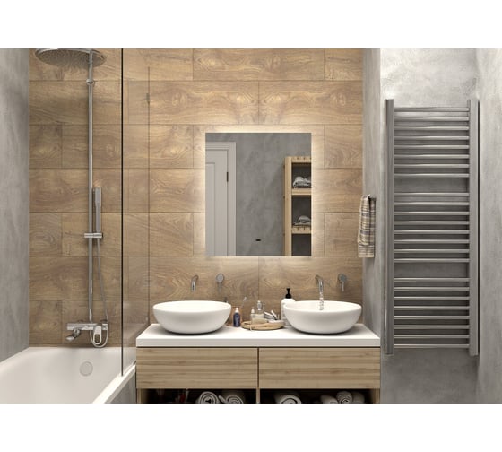 Зеркало Misty нембус 600x700 led, с бесконтактным сенсором. подсветка с подогревом НЕМ-02-60/70-14