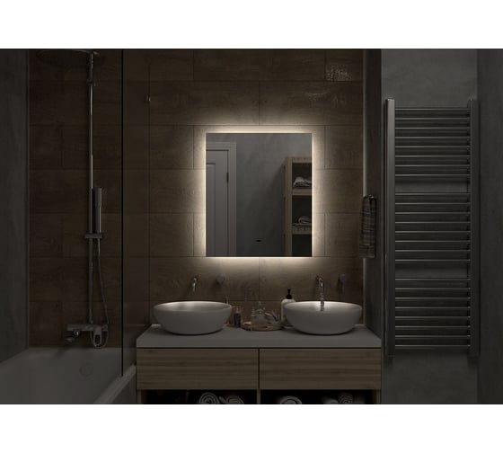 Зеркало Misty нембус 600x700 led, с бесконтактным сенсором. подсветка с подогревом НЕМ-02-60/70-14