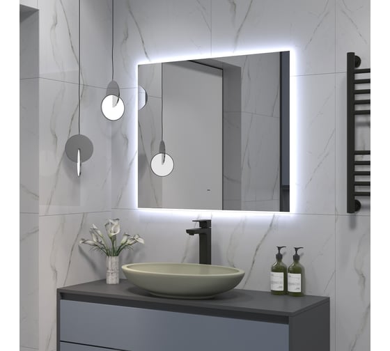 Зеркало Misty нембус 800x700 led, с бесконтактным сенсором, холод. подсветка с подогревом НЕМ-02-80/70-14