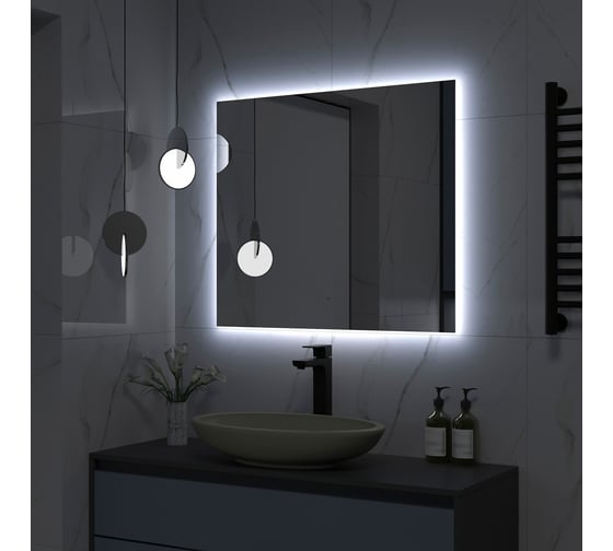 Зеркало Misty нембус 800x700 led, с бесконтактным сенсором, холод. подсветка с подогревом НЕМ-02-80/70-14