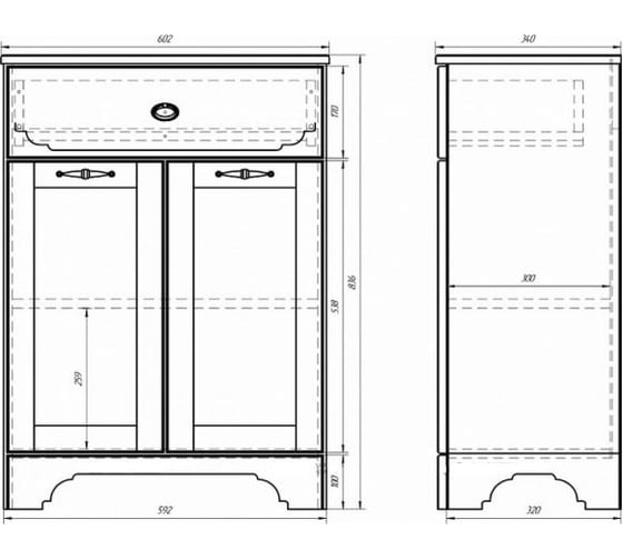 Комод Dreja eco Antia 60, белый, 1 ящик 2 двери 99.0430