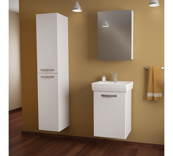 Пенал Dreja eco Almi 35 NEW универсальный, белый лак, 2 двери 99.0208