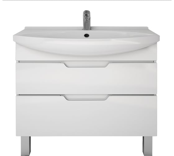Тумба Dreja eco Laguna Plus 105, белый лак, 2 ящика, органайзер 99.0108