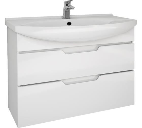 Тумба Dreja eco Laguna Plus 105, белый лак, 2 ящика, органайзер 99.0108