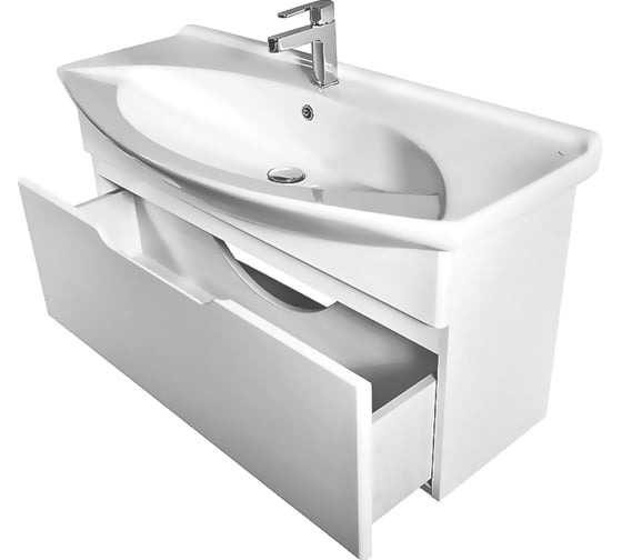 Тумба Dreja eco Laguna 105 NEW, белый лак, 1 ящик 99.0104