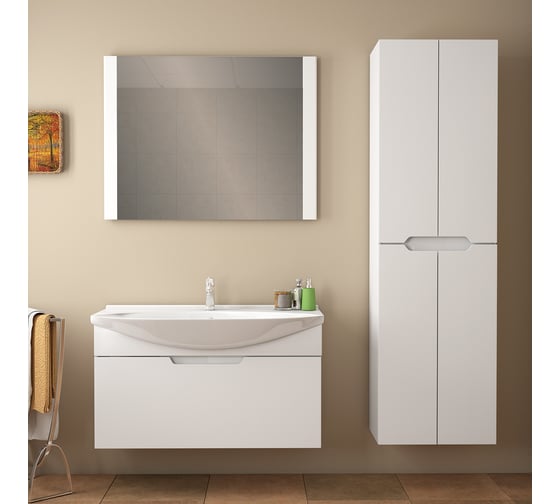 Тумба Dreja eco Laguna 105 NEW, белый лак, 1 ящик 99.0104